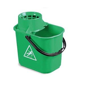 Optima industrial heavy duty 14 litre mop bucket green with cone wringer for commercial cleaning UK – Purcho