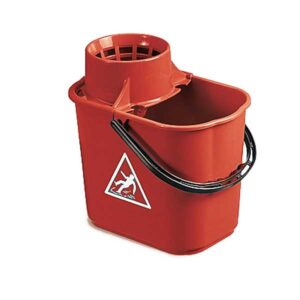 Optima industrial heavy duty 14 litre mop bucket red with cone wringer for commercial cleaning UK – Purcho
