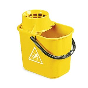 Optima industrial heavy duty 14 litre mop bucket yellow with cone wringer for commercial cleaning UK – Purcho