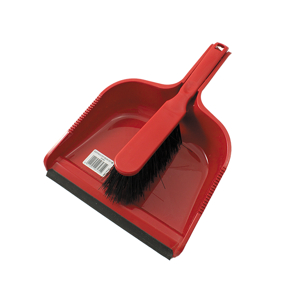8596R_LR.png Red dust pan and stiff brush set for heavy-duty cleaning-Purcho UK