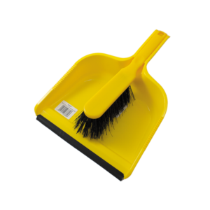 Stiff brush dust pan and brush set in yellow for cleaning – Purcho cleaning supplies UK