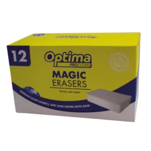 Optima Magic Erasers 12 pack for removing scuff marks and stains UK cleaning supplies – Purcho