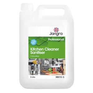 Jangro Professional Kitchen Cleaner Sanitiser Odourless 5L container for hygienic kitchen surface cleaning - Purcho