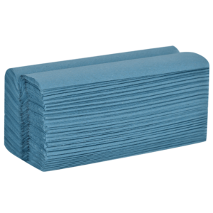 Northwood Essentials blue C fold hand towels 1 ply for commercial washrooms by Purcho UK