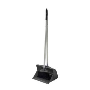 Long handle dustpan and brush set grey for floor cleaning by Purcho UK