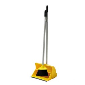 Long handle dustpan and brush set yellow for floor cleaning by Purcho UK