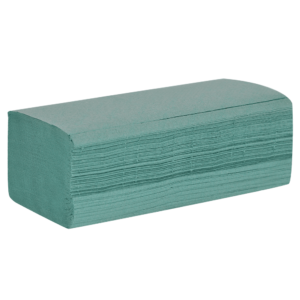 Northwood Essentials green V-fold hand towels 1 ply 3600 sheets supplied by Purcho UK cleaning products supplier