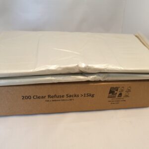 Clear refuse sacks 15kg capacity 28 x 38 inch box of 200 Purcho