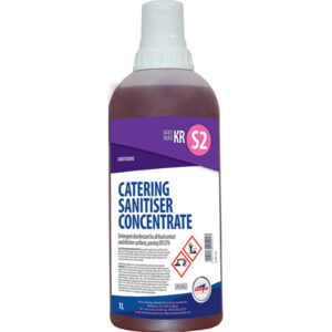 Purple 1L bottle of KR S2 catering sanitiser concentrate by Purcho