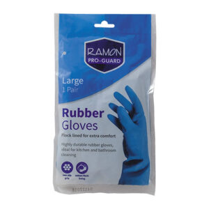 Blue lightweight rubber gloves B large with durable grip for household cleaning Purcho