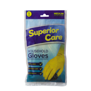 Superior Care Yellow Rubber Household Gloves (Medium) – Flock lined for comfort purcho