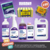 Catering kitchen cleaning kit including oven cleaner, catering sanitiser, drain cleaner, floor cleaner and scourers for professional use in the UK – Purcho