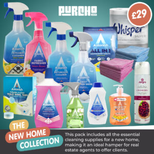 Complete new home cleaning essentials pack ideal for homeowners and estate agents