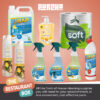 Restaurant cleaning products bundle including JXAP surface cleaners and hygiene essentials