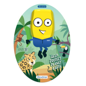 Eco-friendly Biodrier hand dryer with fun cartoon design for kids’ washrooms