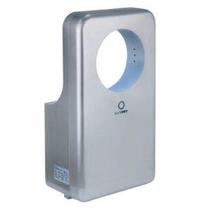 High-speed hygienic hand dryer with blue LED and intelligent temperature control for commercial washrooms