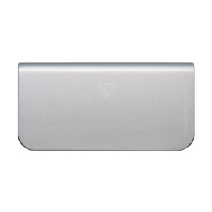 Modern wall-mounted hand dryer in silver finish