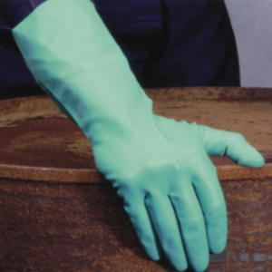 Large green nitrile industrial gloves for chemical and cleaning work – Purcho cleaning supplies UK
