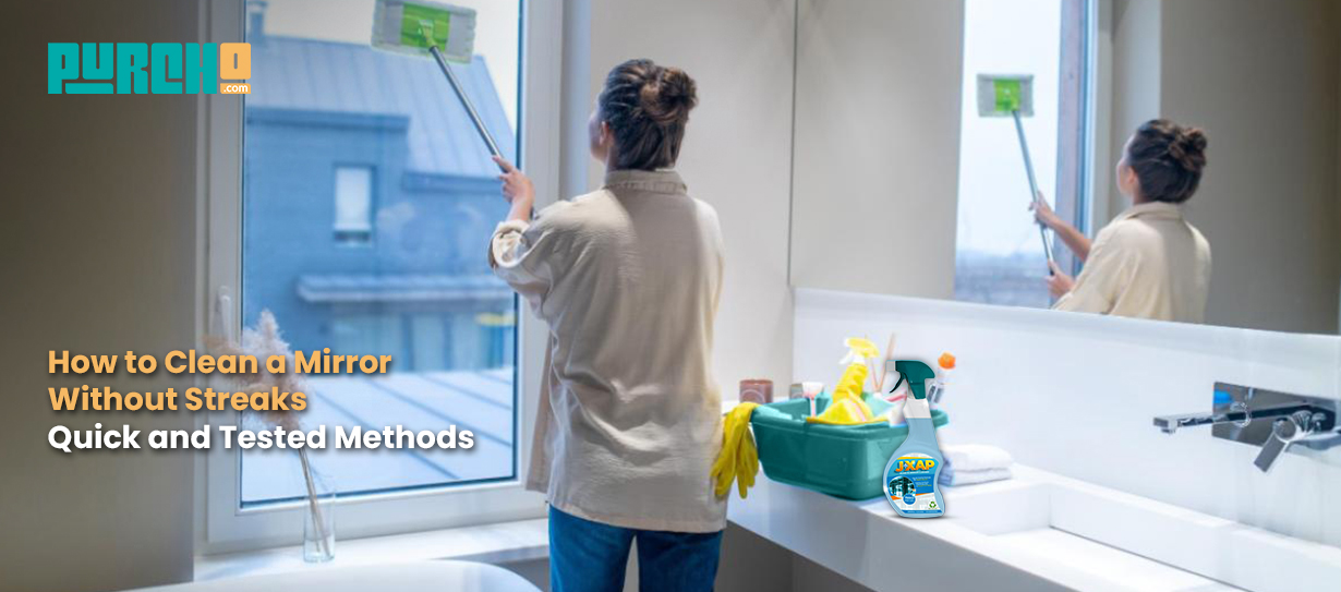 Clean Mirror Without Streaks | Purcho UK Cleaning Products Supplier
