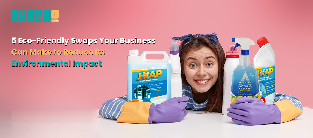 eco-friendly cleaning products from Purcho promoting sustainable swaps for UK businesses